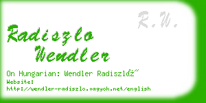 radiszlo wendler business card
